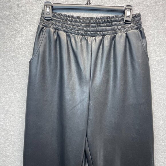 Dolce‎ Cabo Faux Leather Jogger Pants Womens Medium Black Pull On High Rise - Picture 2 of 11